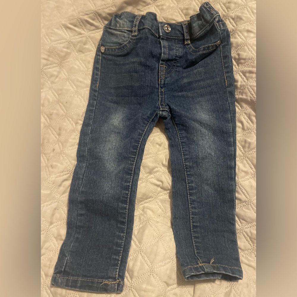 7 For All Mankind Distressed Baby Blue Jeans Size 18M